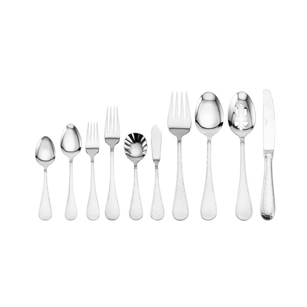 Cuisinart Stainless China Beaded Edge 34 Piece Flatware Lot Flatware
